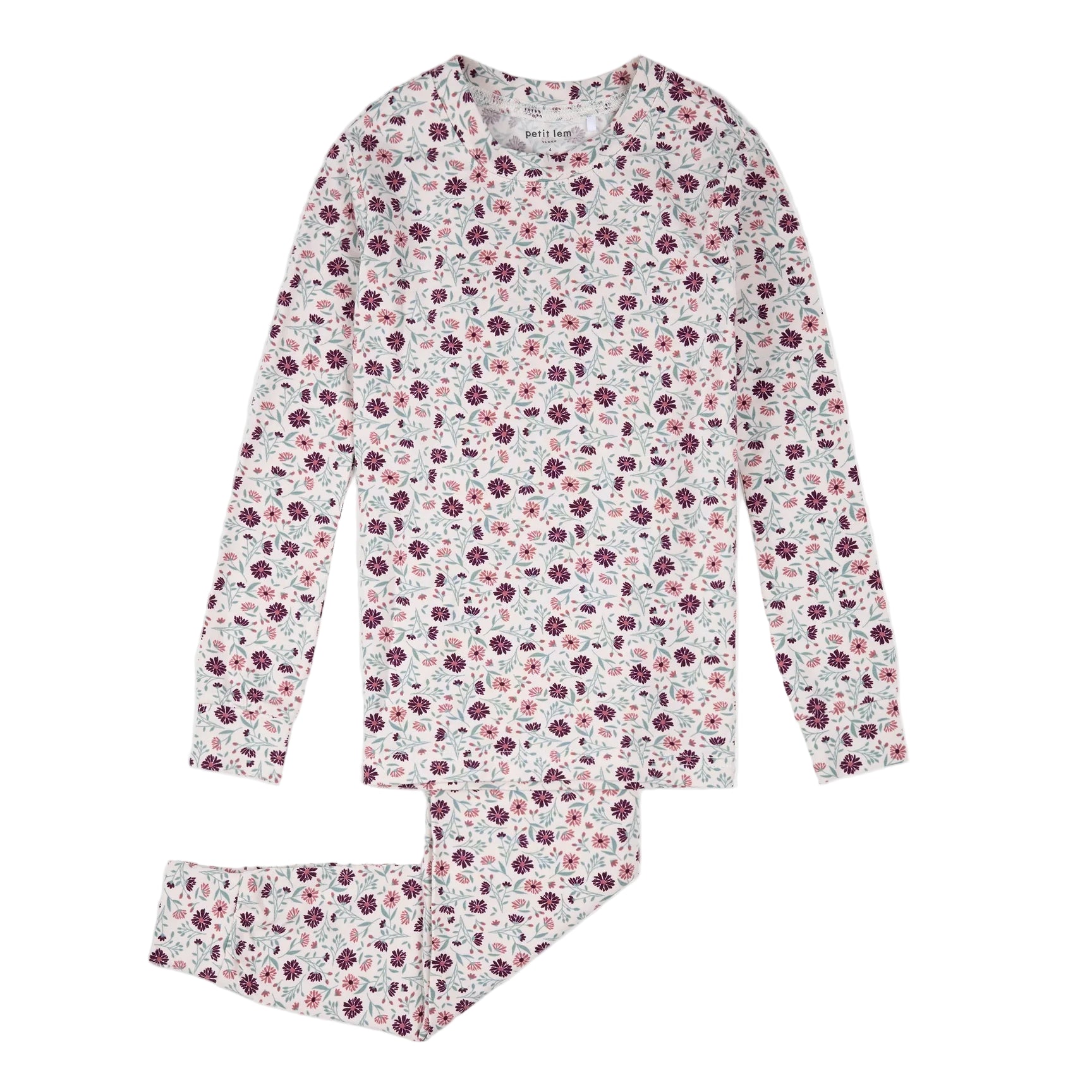 Petit Lem girls poppy floral print pajamas