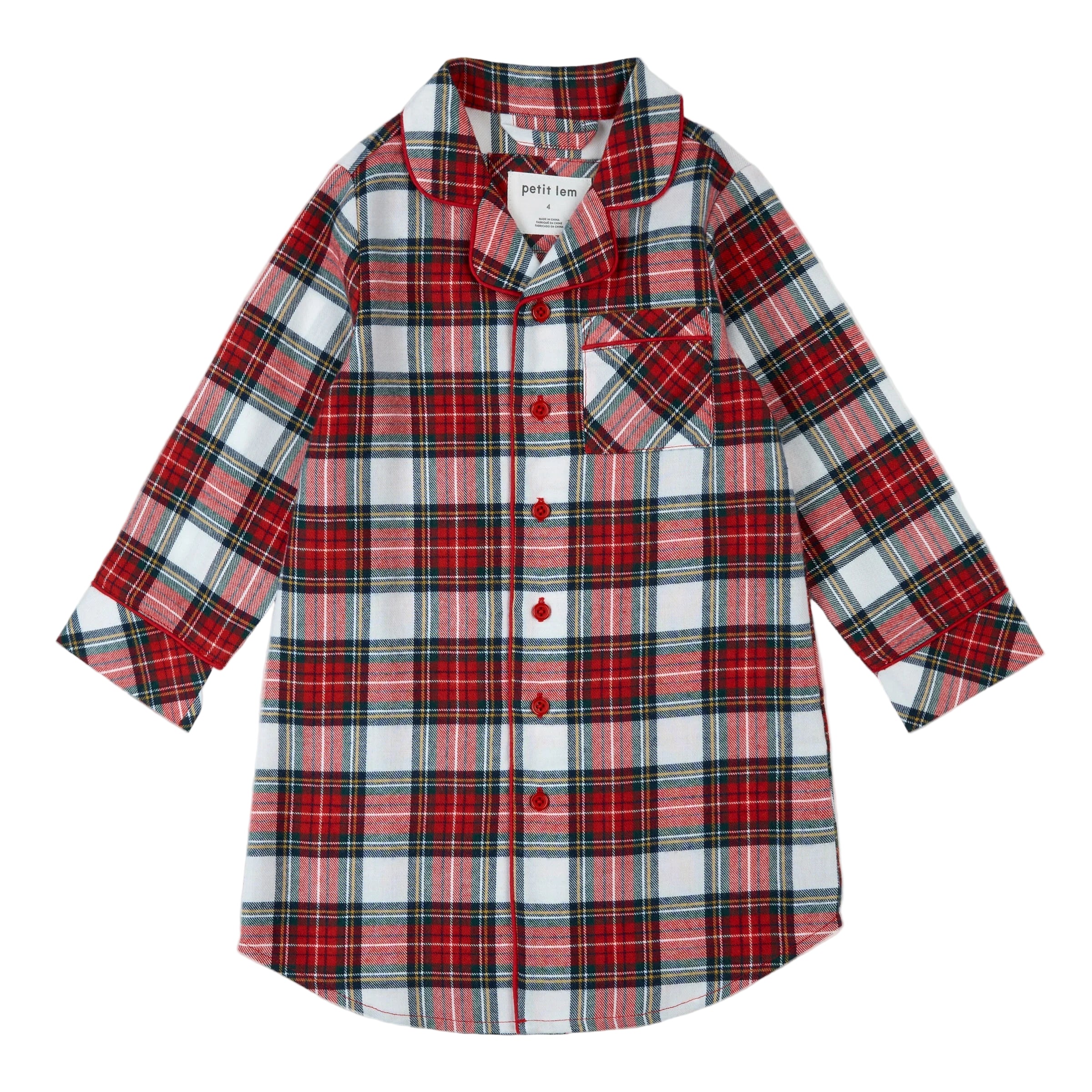 Petit Lem girls tartan plaid flannel nightgown