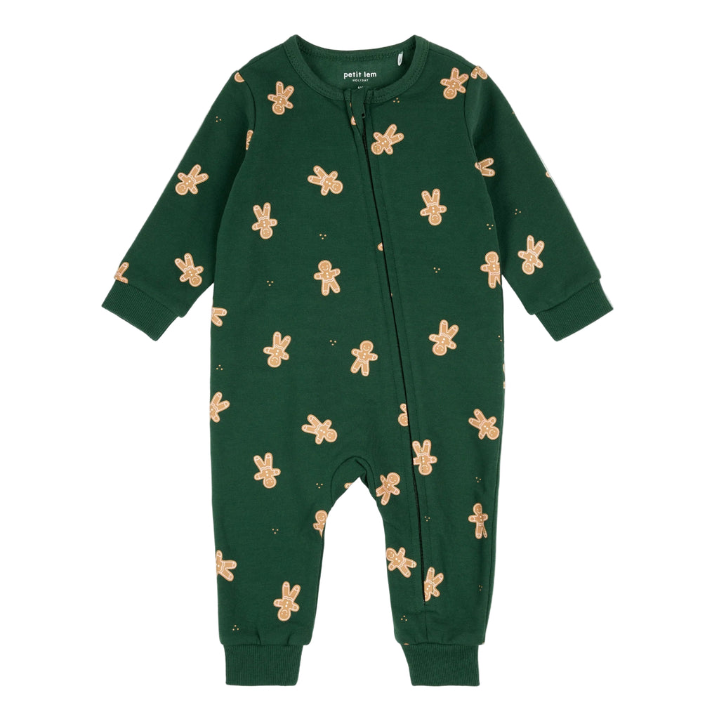 Petit Lem infant gingerbread print romper
