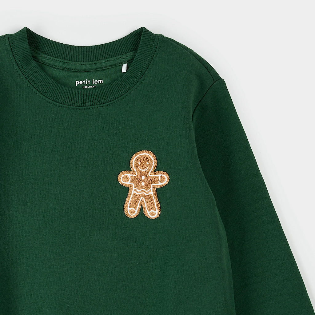 Petit Lem infant & kids gingerbread embroidered sweatshirt