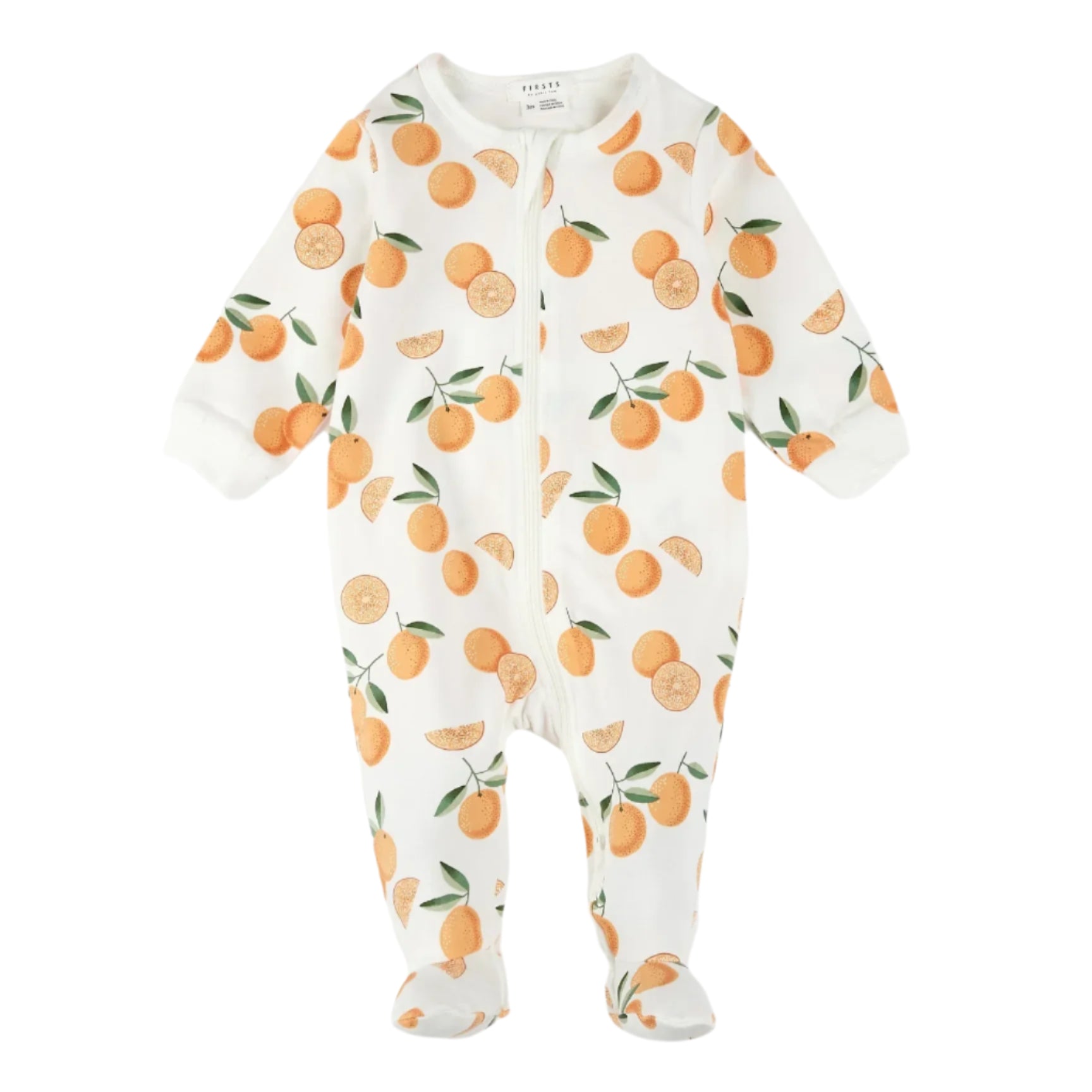 Petit Lem infant oranges print footie