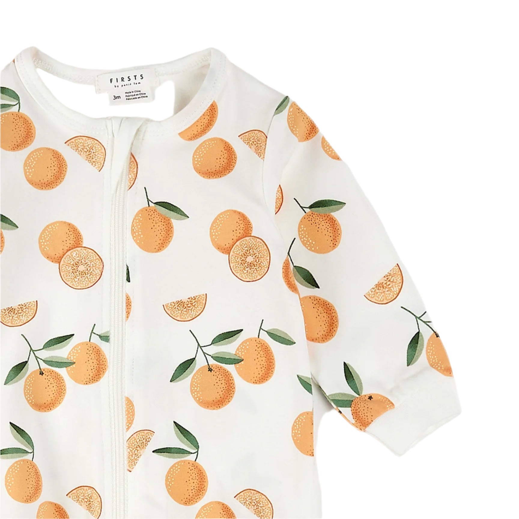 Petit Lem infant oranges print footie