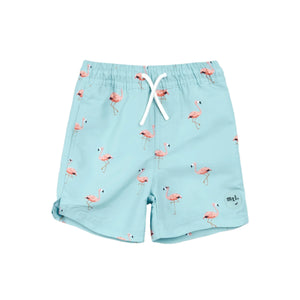 Miles the Label boys flamingo print swim trunks