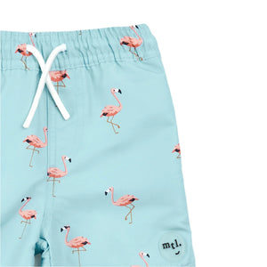 Miles the Label boys flamingo print swim trunks