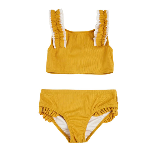 Petit Lem girls ruffle ribbed bikini