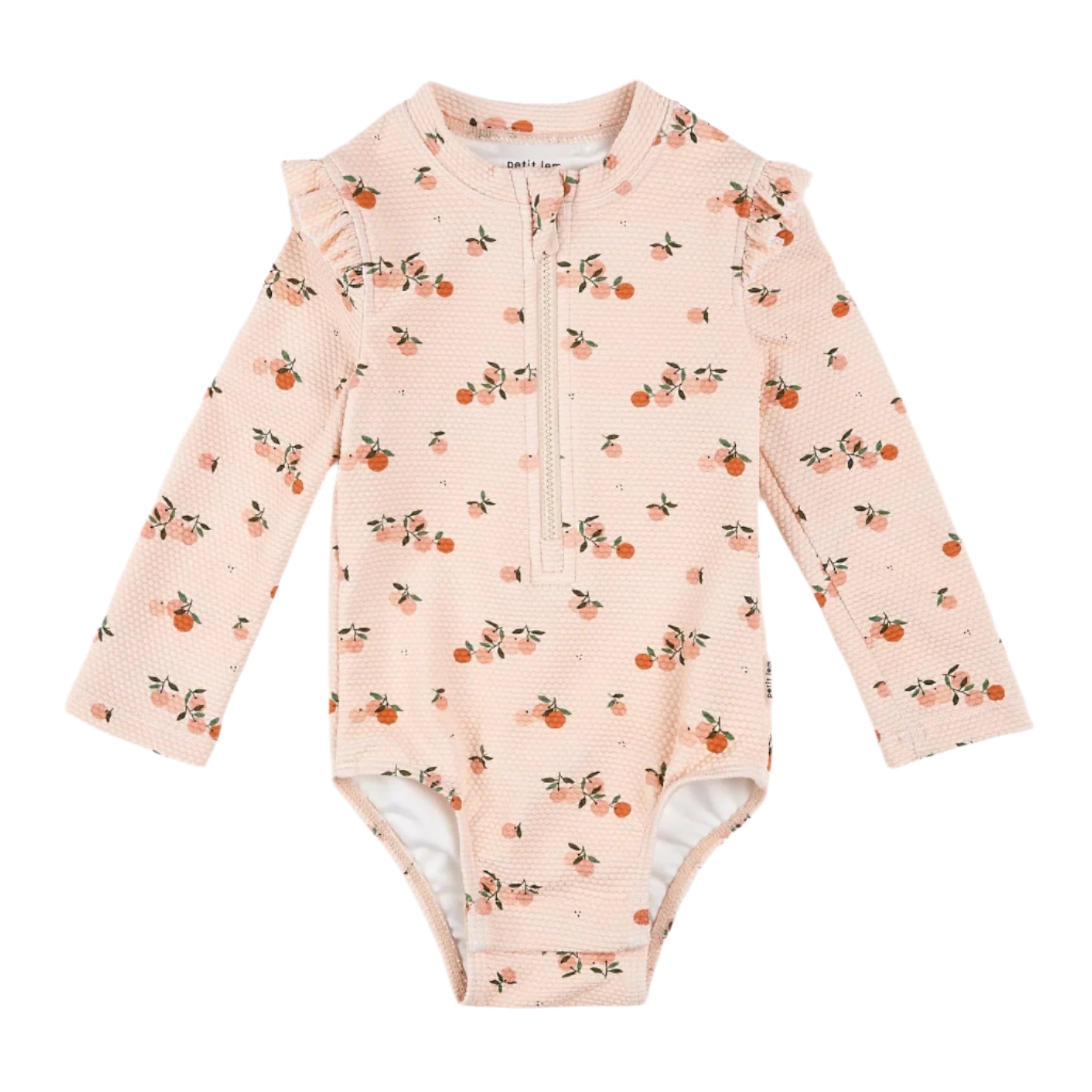 Petit Lem girls oranges print one-piece swimsuit