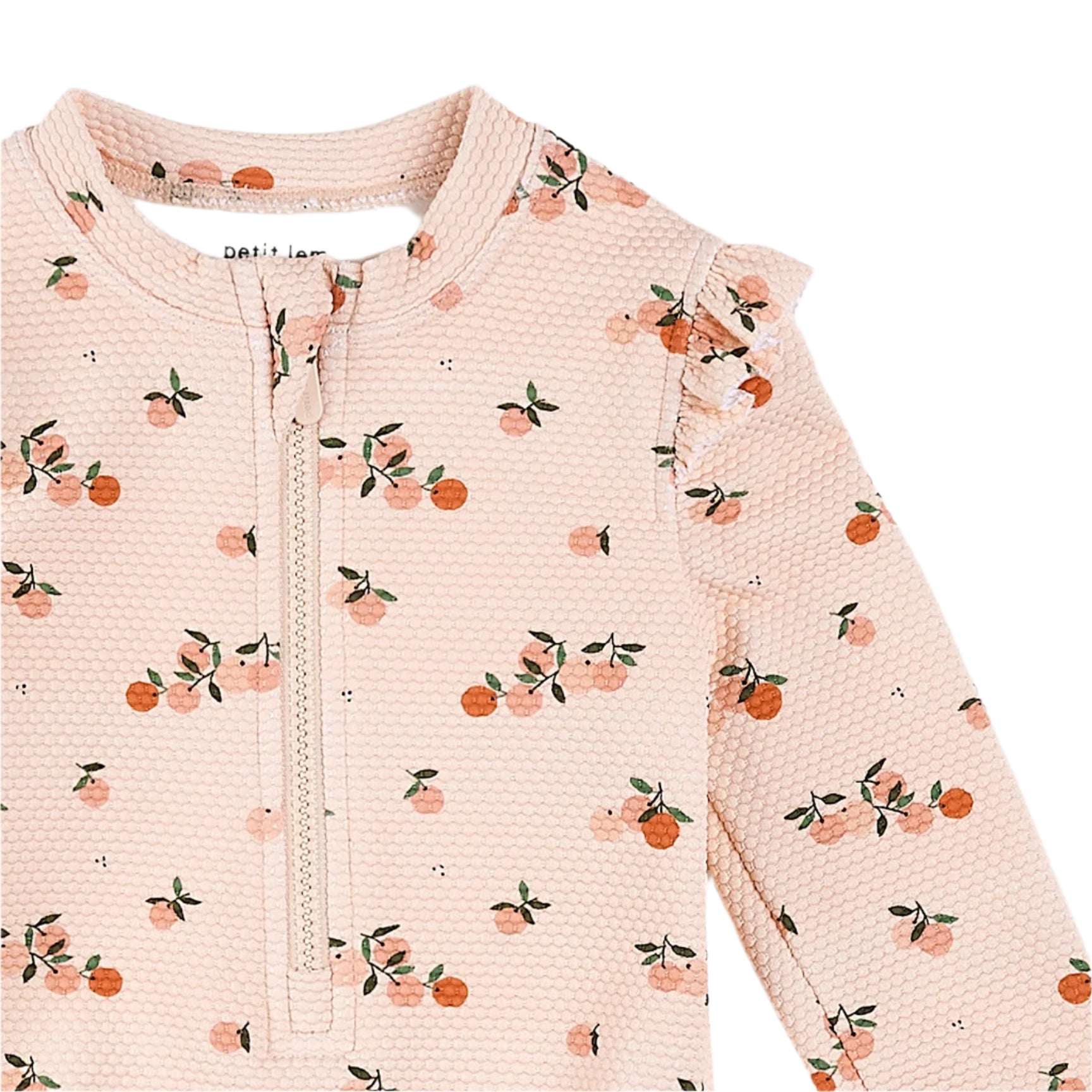 Petit Lem girls oranges print one-piece swimsuit