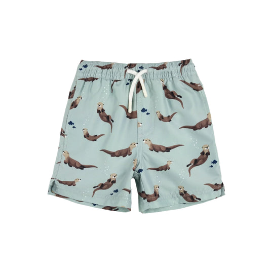 Petit Lem boys otter print swim trunks