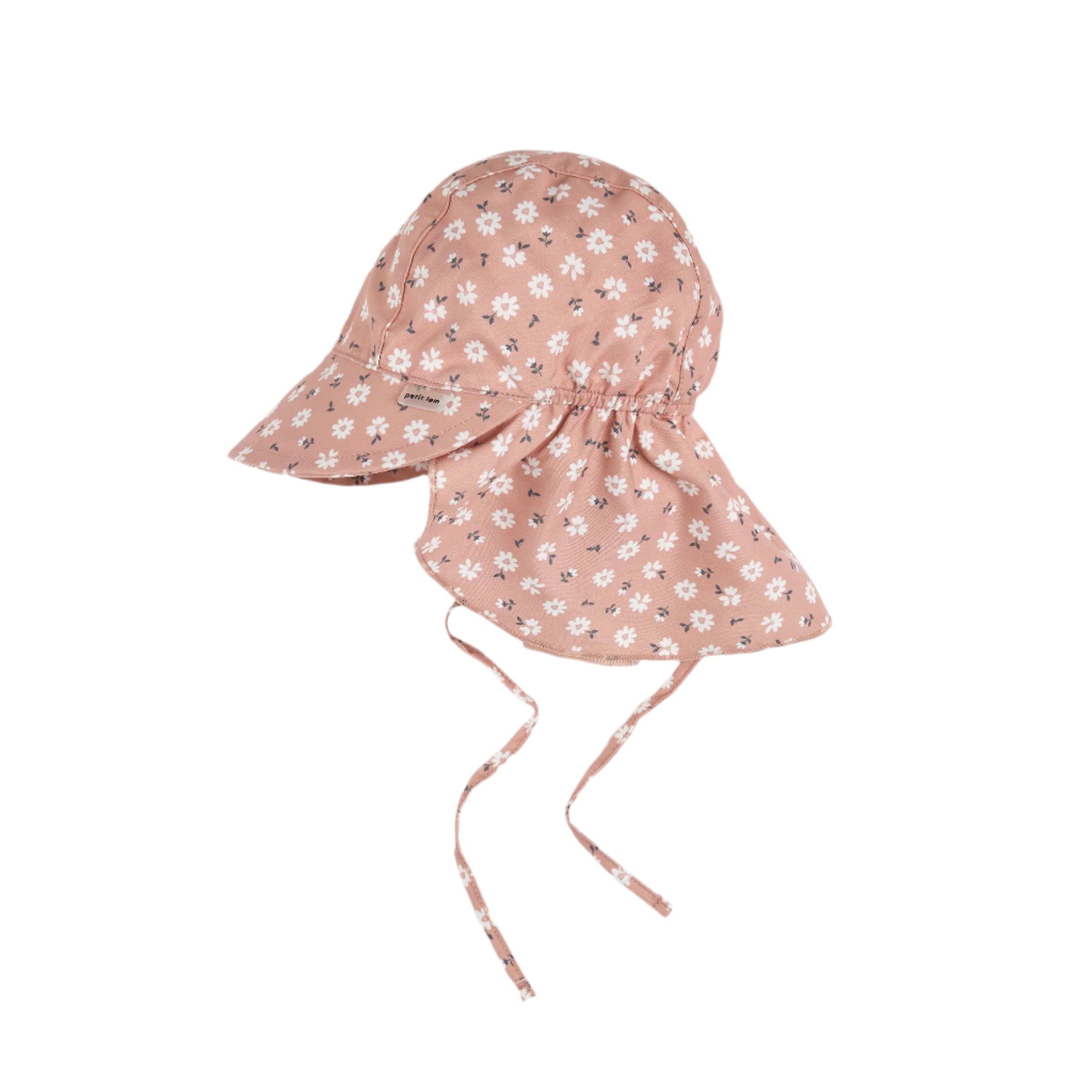 Petit Lem infant girl daisy print flap hat