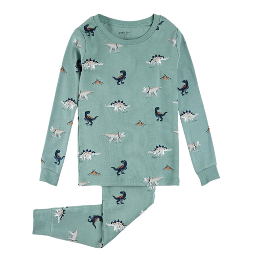 Petit Lem kids dinosaur print pajamas