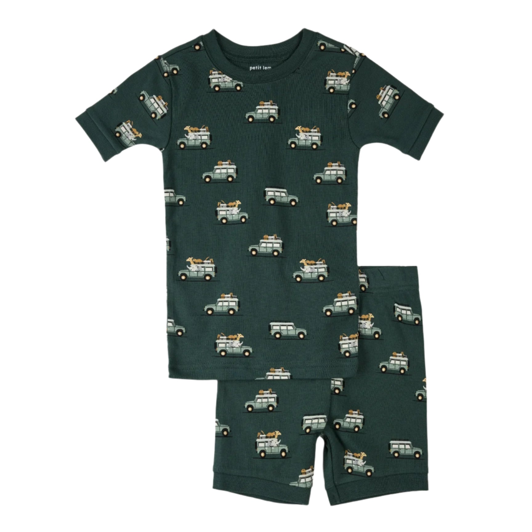 Petit Lem kids safari suv print short pajamas