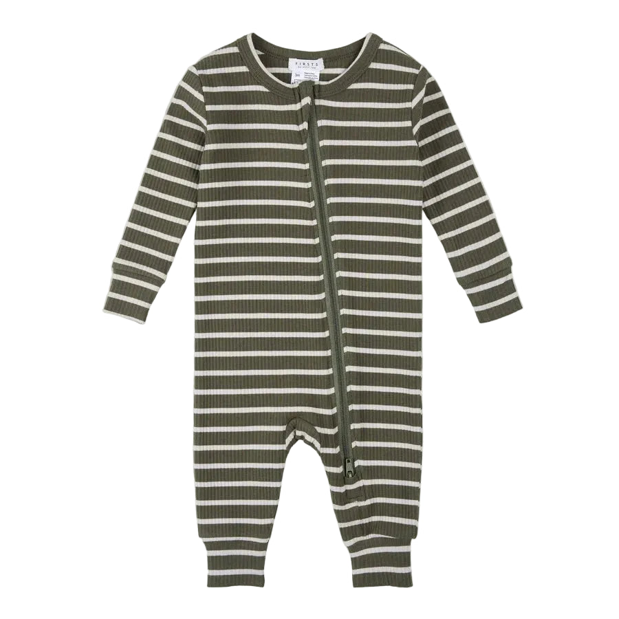 Petit Lem infant striped modal romper
