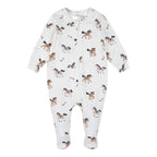 Petit Lem infant girl pony print zip footie