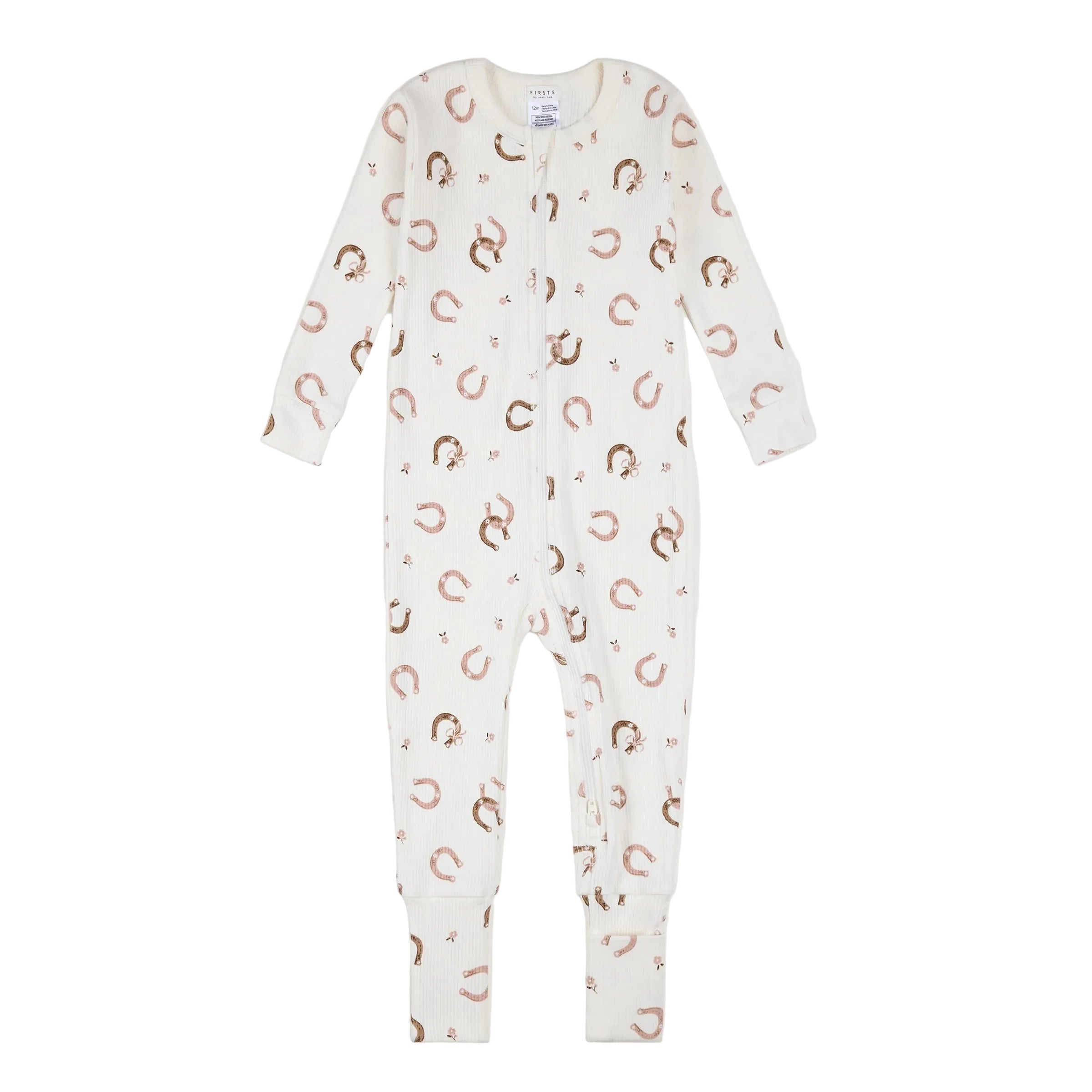 Petit Lem infant girl horseshoe print convertible sleeper
