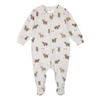 Petit Lem infant highland cow print footie