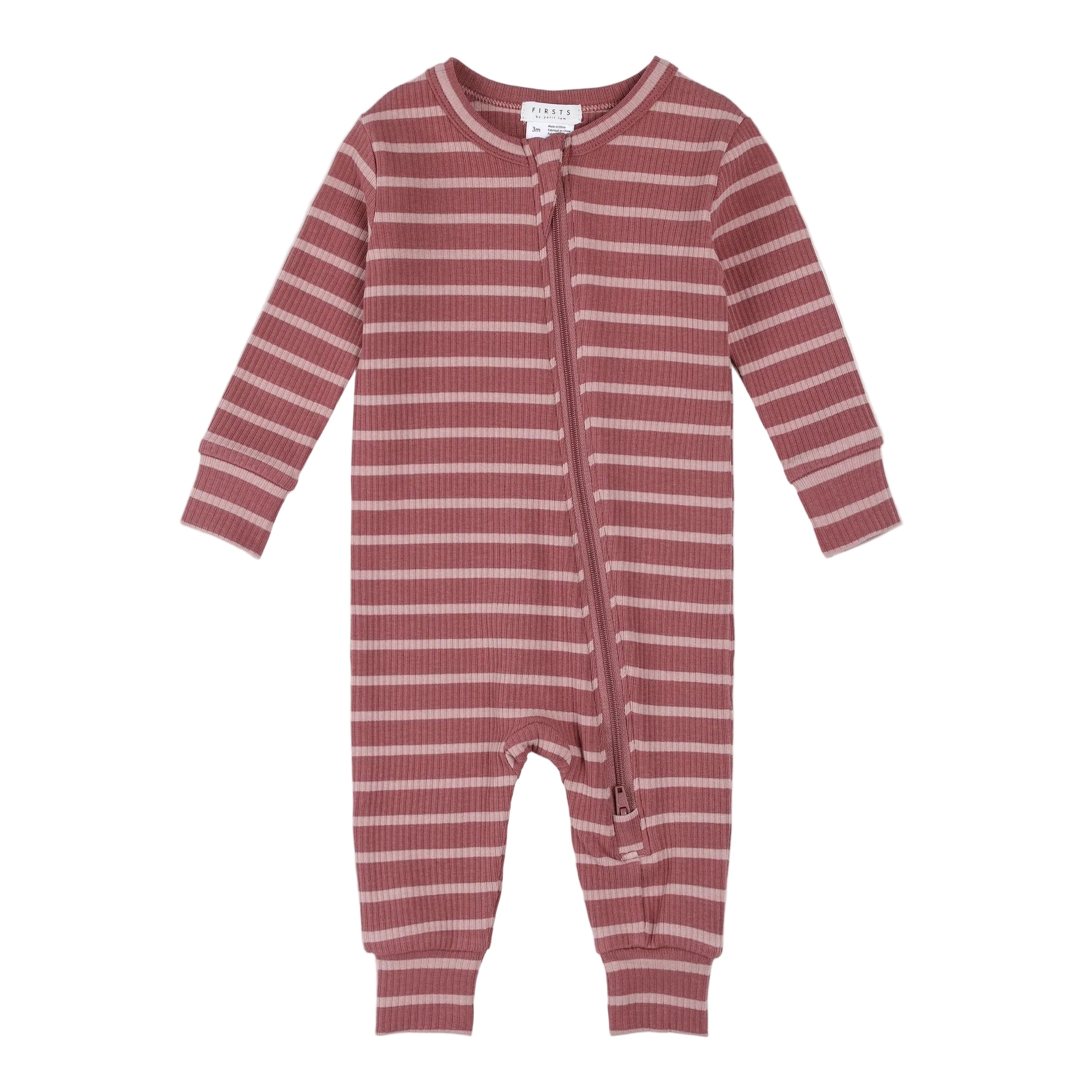 Petit Lem infant striped modal romper