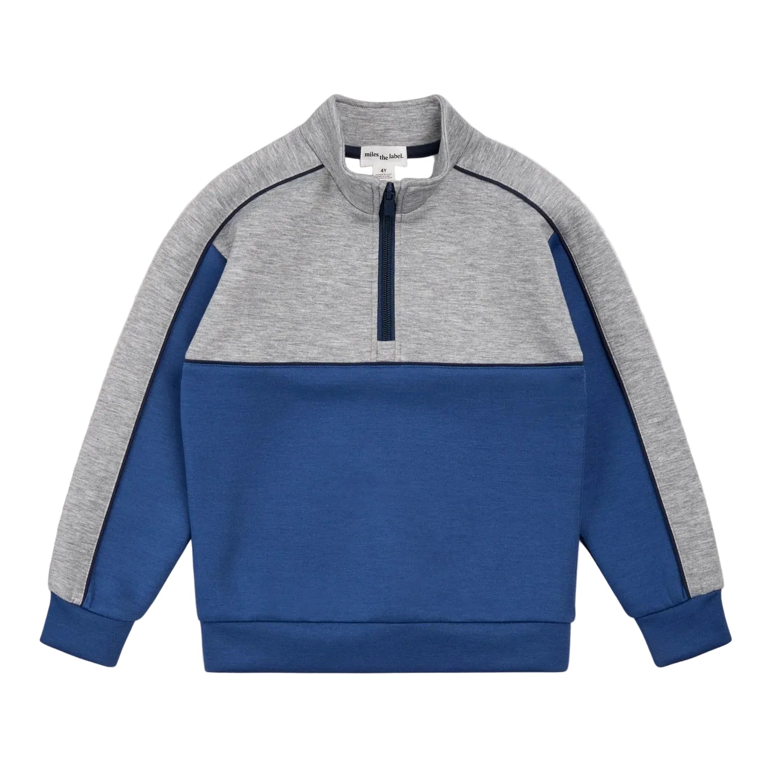Miles the Label boys scuba knit half-zip pullover
