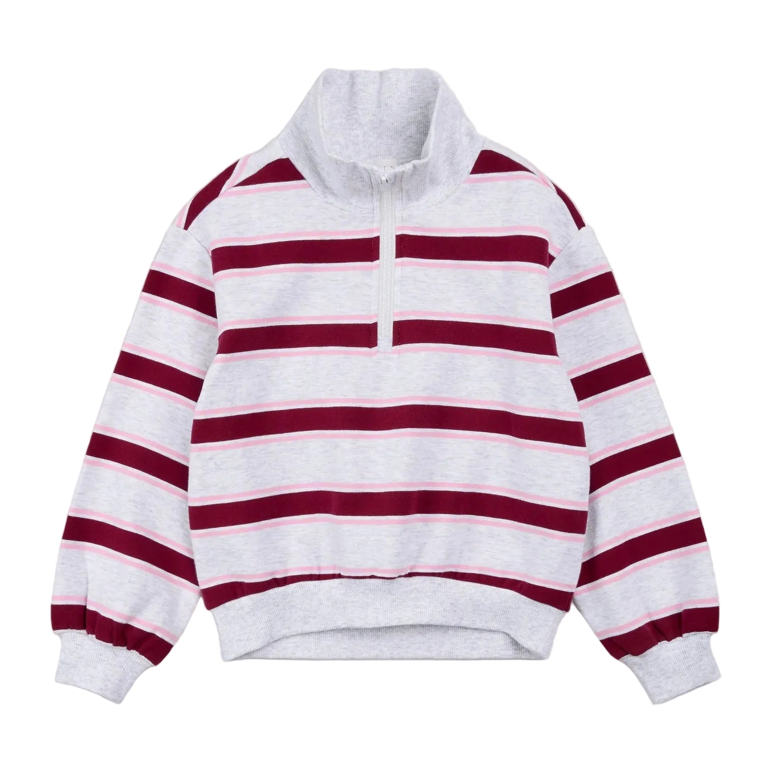 Miles the Label girls stripe quarter zip sweatshirt