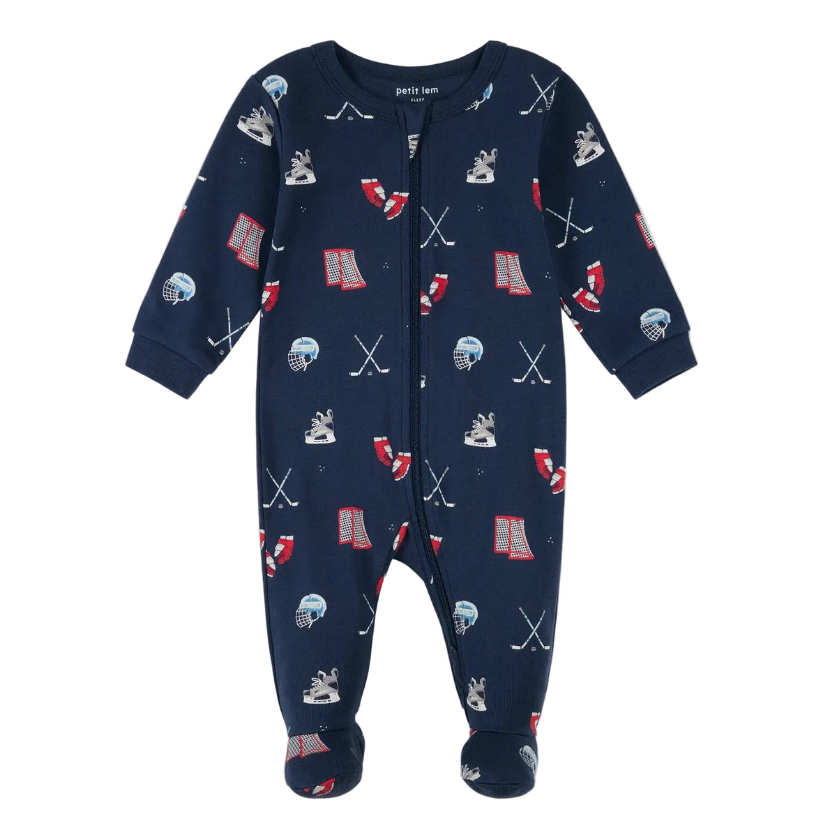 Petit Lem infant hockey print footie