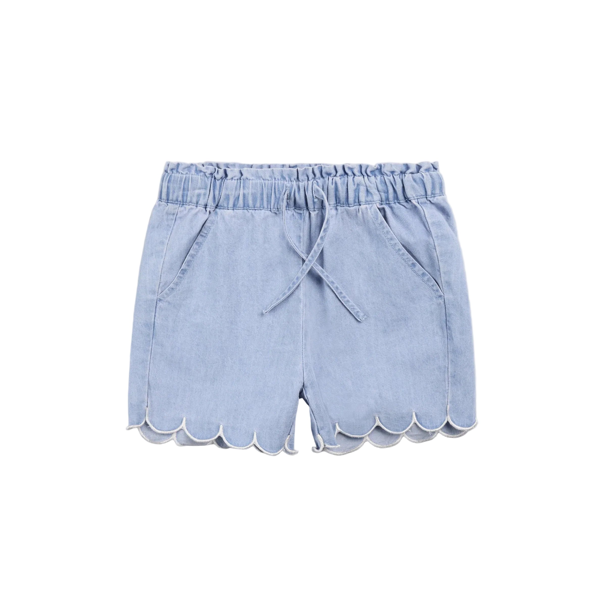 Miles the Label girls chambray scalloped shorts