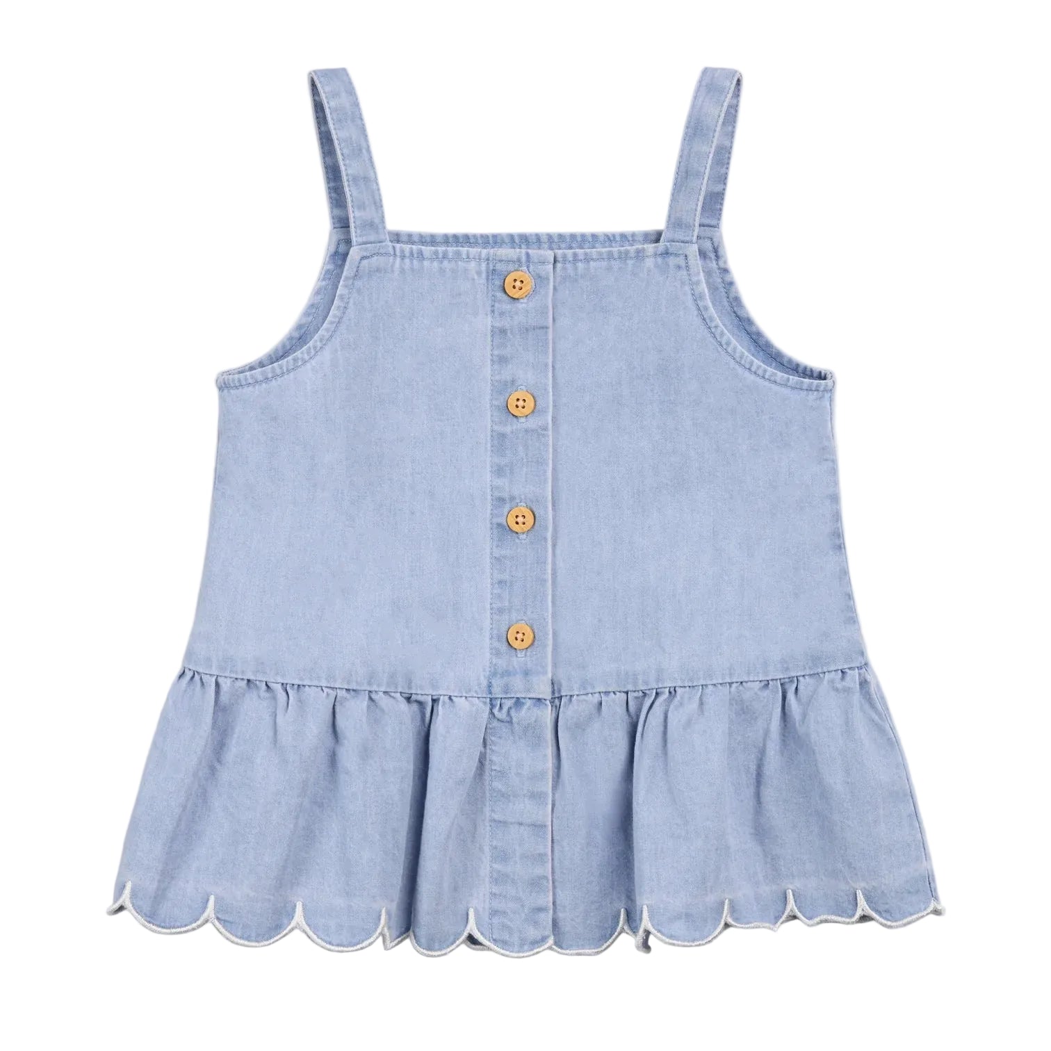 Miles the Label girls chambray scalloped top