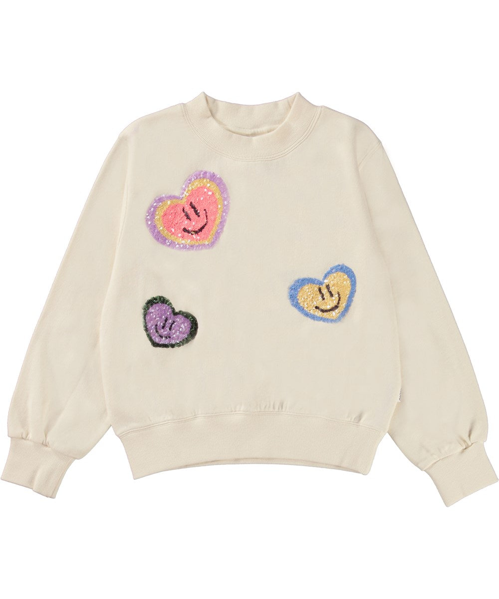 Molo girls marge heart smiles sweatshirt
