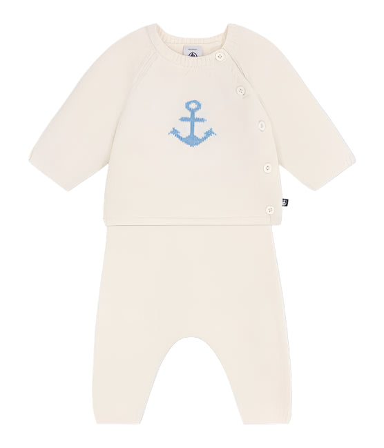 Petit Bateau infant anchor knit sweater set