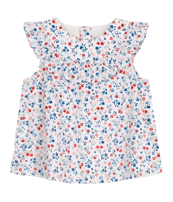 Petit Bateau infant girl sleeveless floral blouse