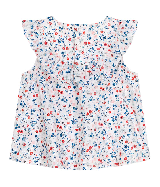 Petit Bateau infant girl sleeveless floral blouse
