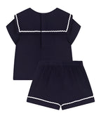 Petit Bateau infant girl gauzy top & shorts set