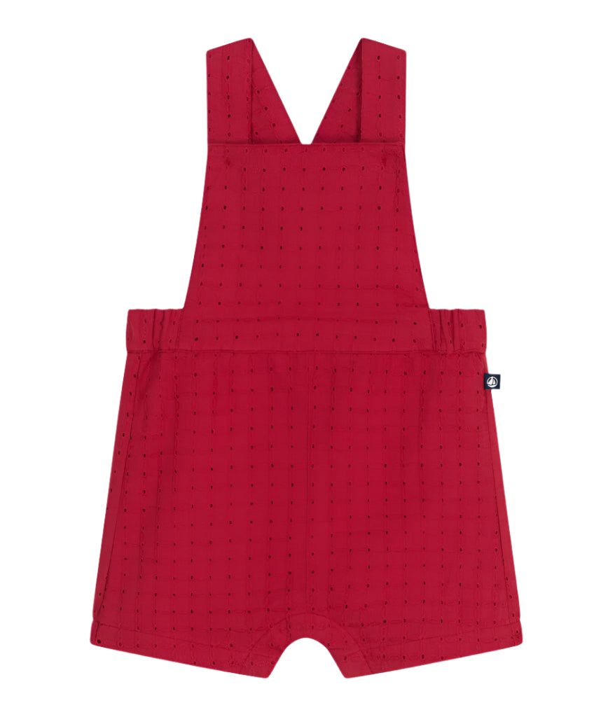 Petit Bateau infant girl eyelet short overalls