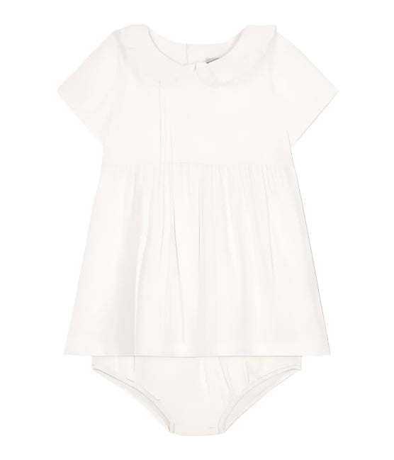 Petit Bateau infant girl collared dress with bloomers