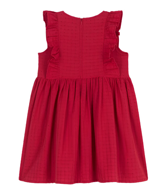 Petit Bateau girls sleeveless eyelet dress