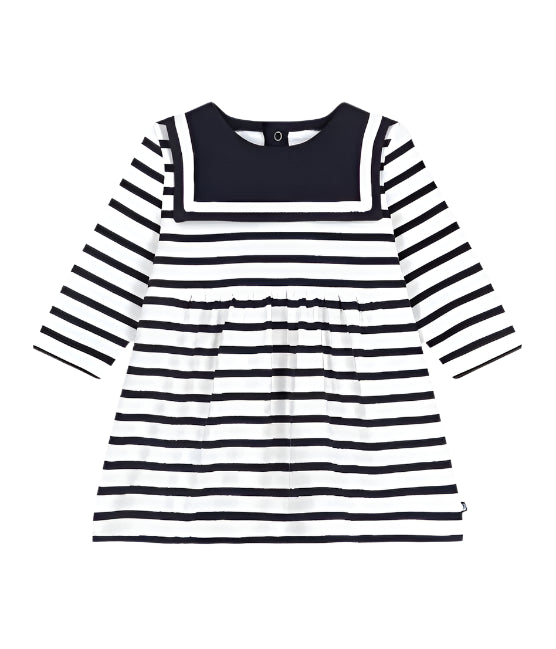 Petit Bateau infant girl long sleeve sailor dress
