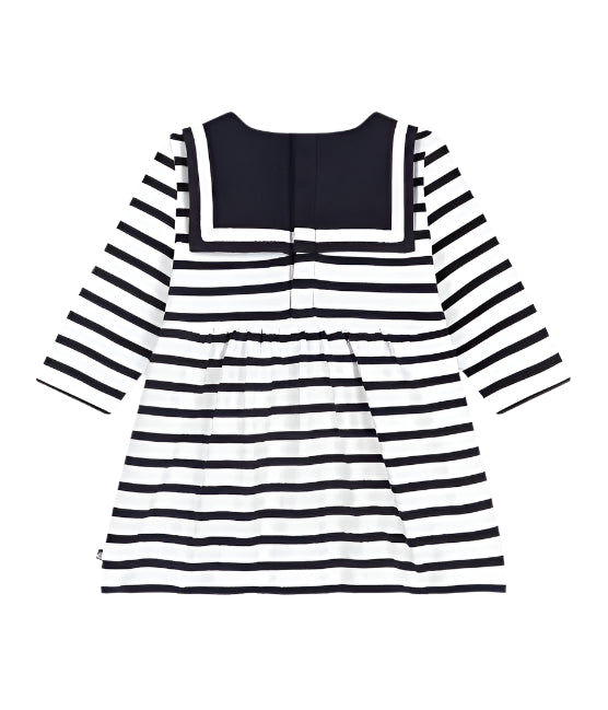 Petit Bateau infant girl long sleeve sailor dress