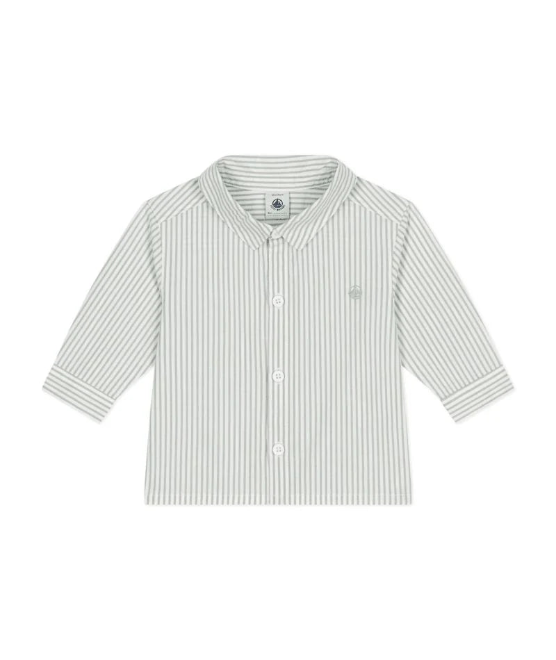 Petit Bateau infant boy stripe dress shirt