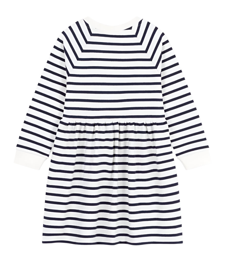 Petit Bateau girls long sleeve stripe dress