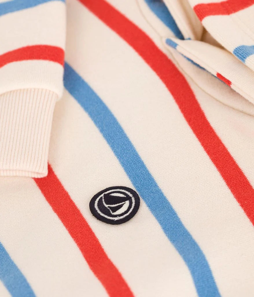 Petit Bateau kids multicolor stripe hooded sweatshirt