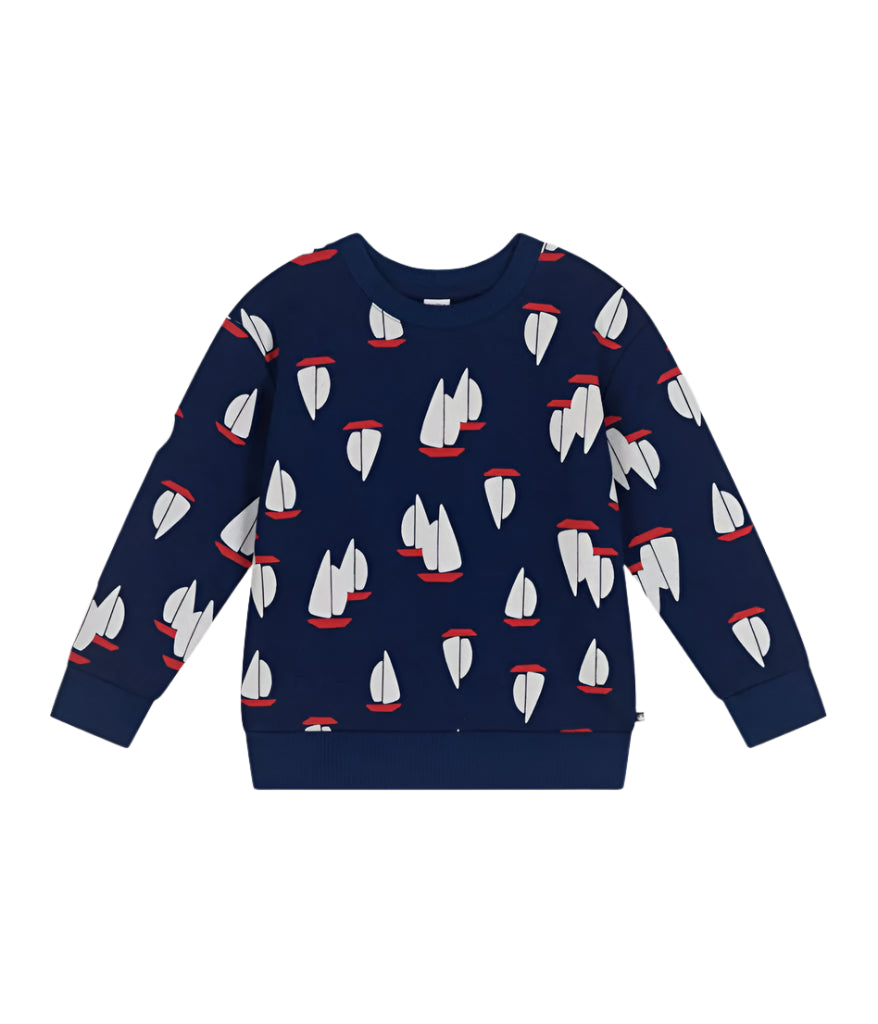 Petit Bateau kids boat print sweatshirt