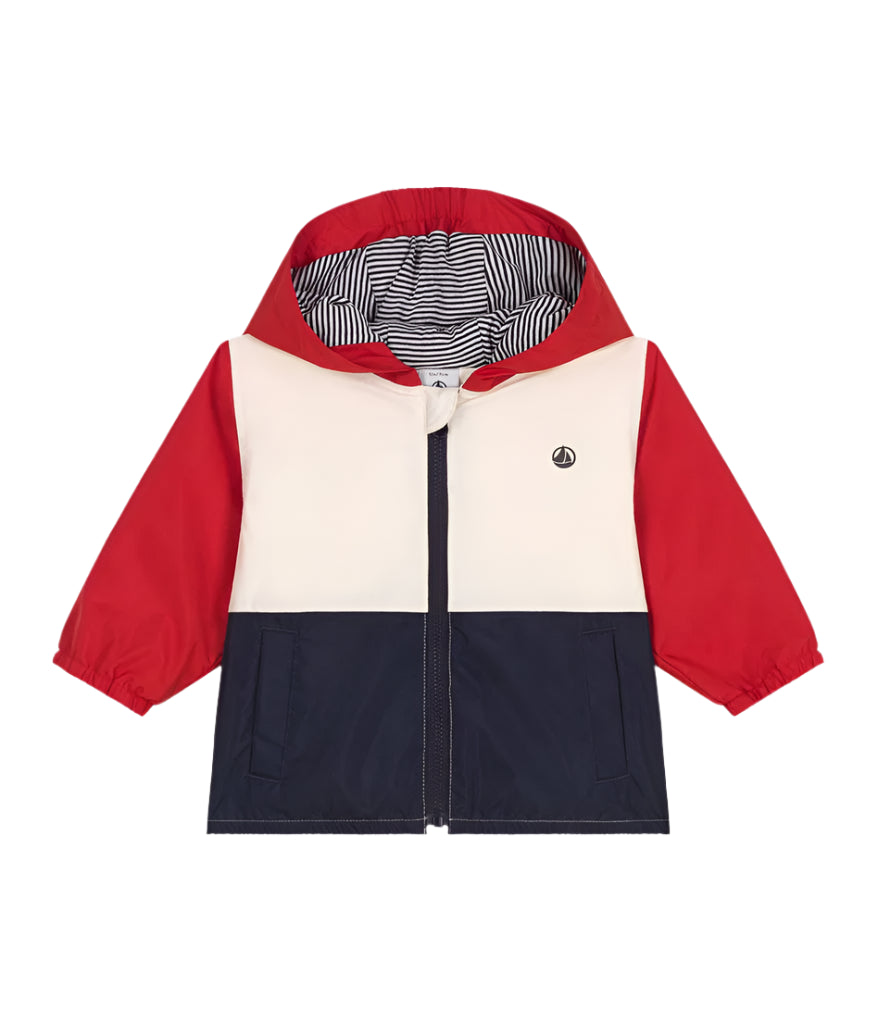 Petit Bateau infant colorblock hooded jacket