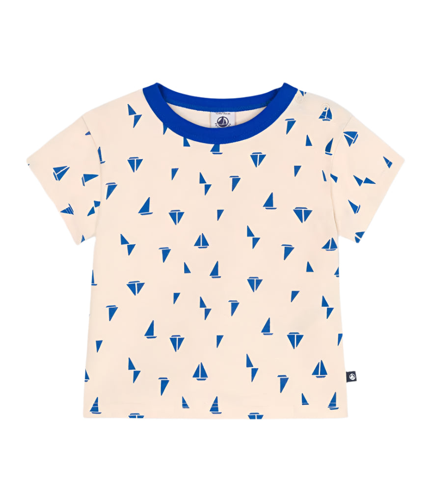 Petit Bateau infant boat print short sleeve tee