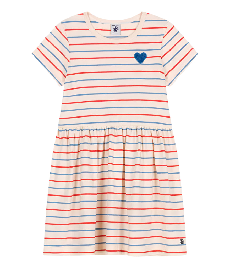 Petit Bateau girls multicolor stripe dress