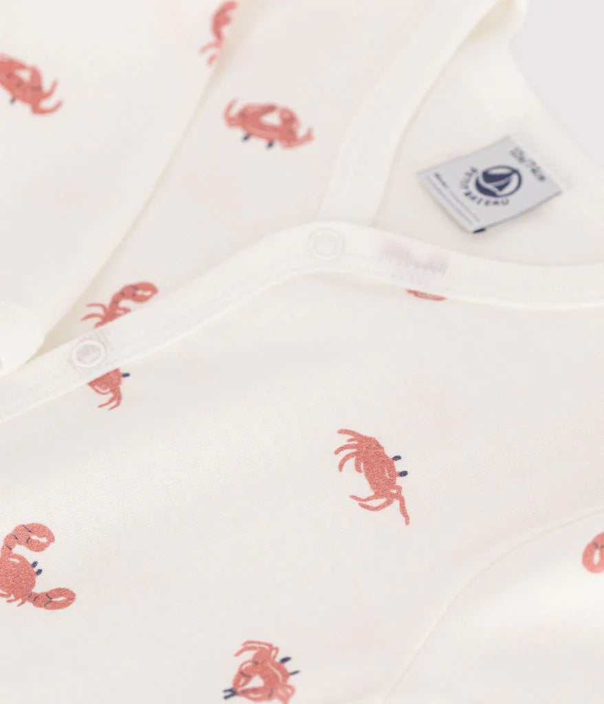 Petit Bateau infant crab print footie