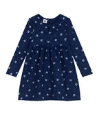 Petit Bateau girls long sleeve flower print dress