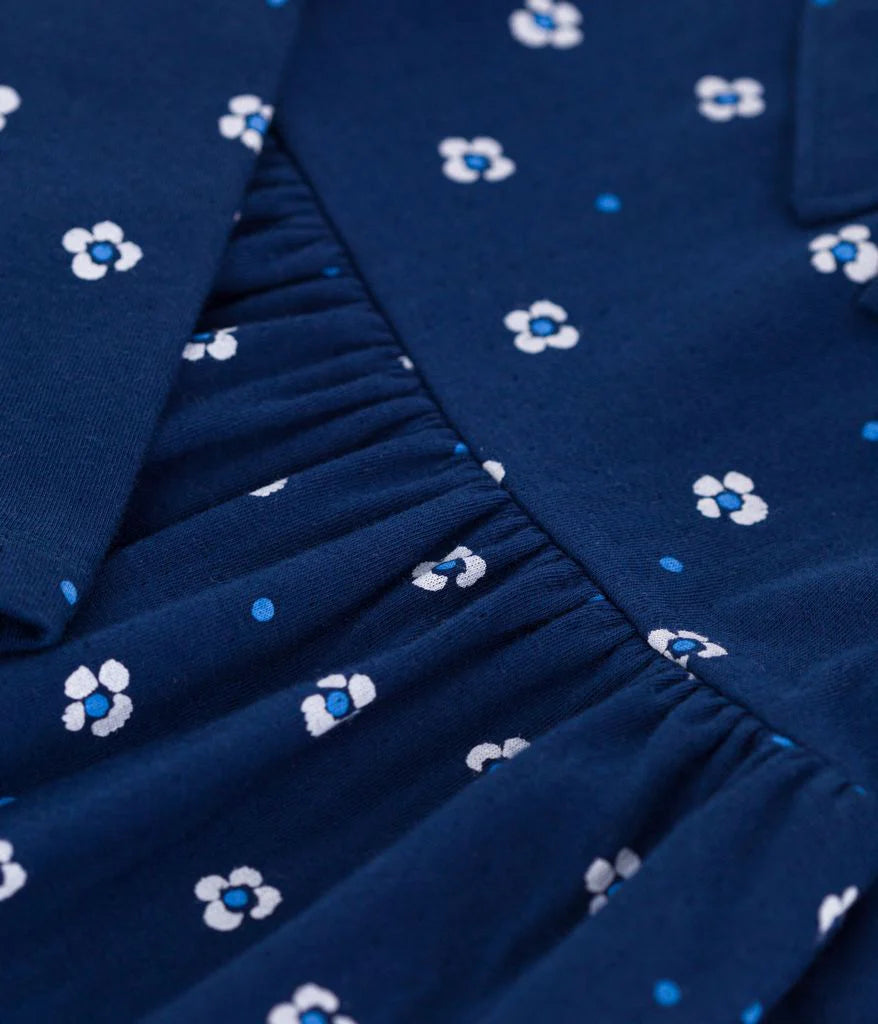 Petit Bateau girls long sleeve flower print dress