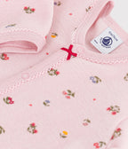 Petit Bateau infant girl floral print velour footie