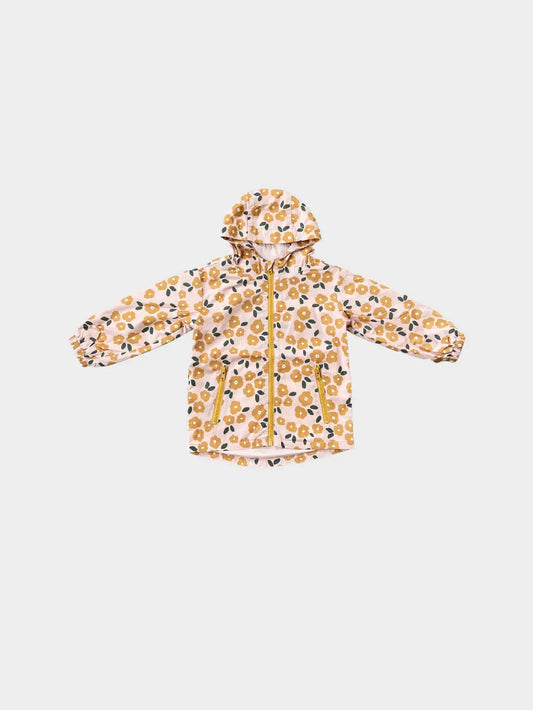 Babysprouts infant & girls gold floral rain coat