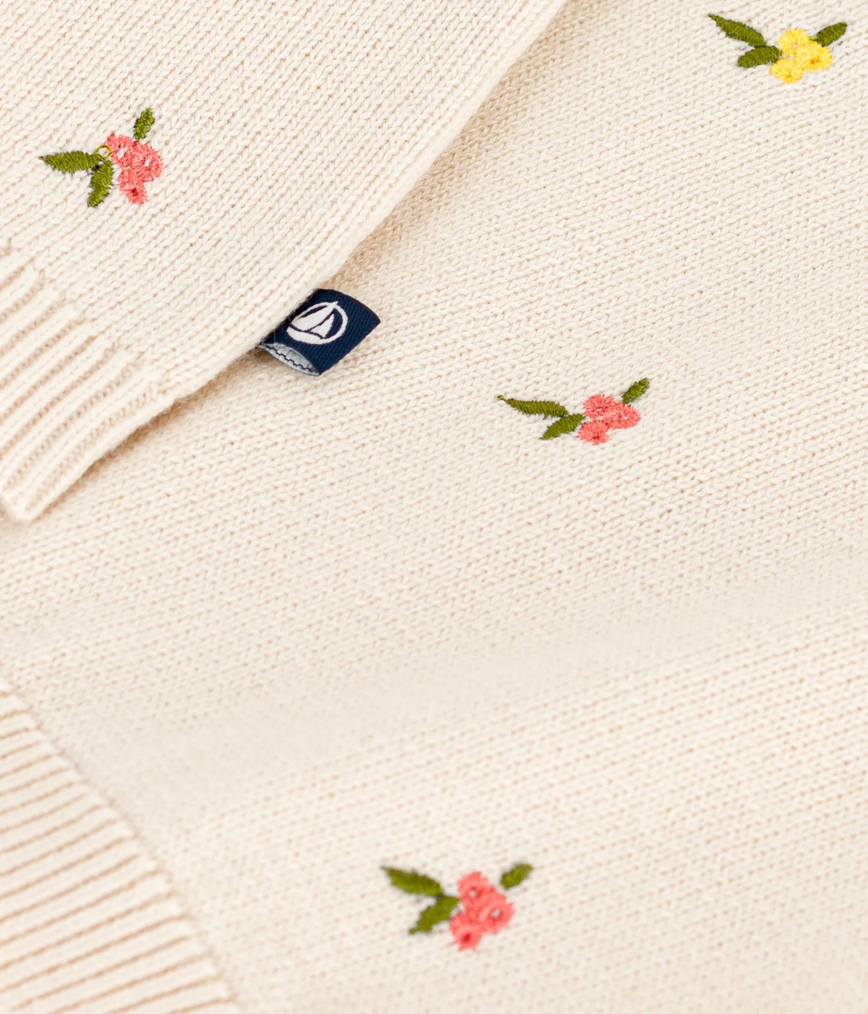 Petit Bateau infant girl sweater with tiny flowers