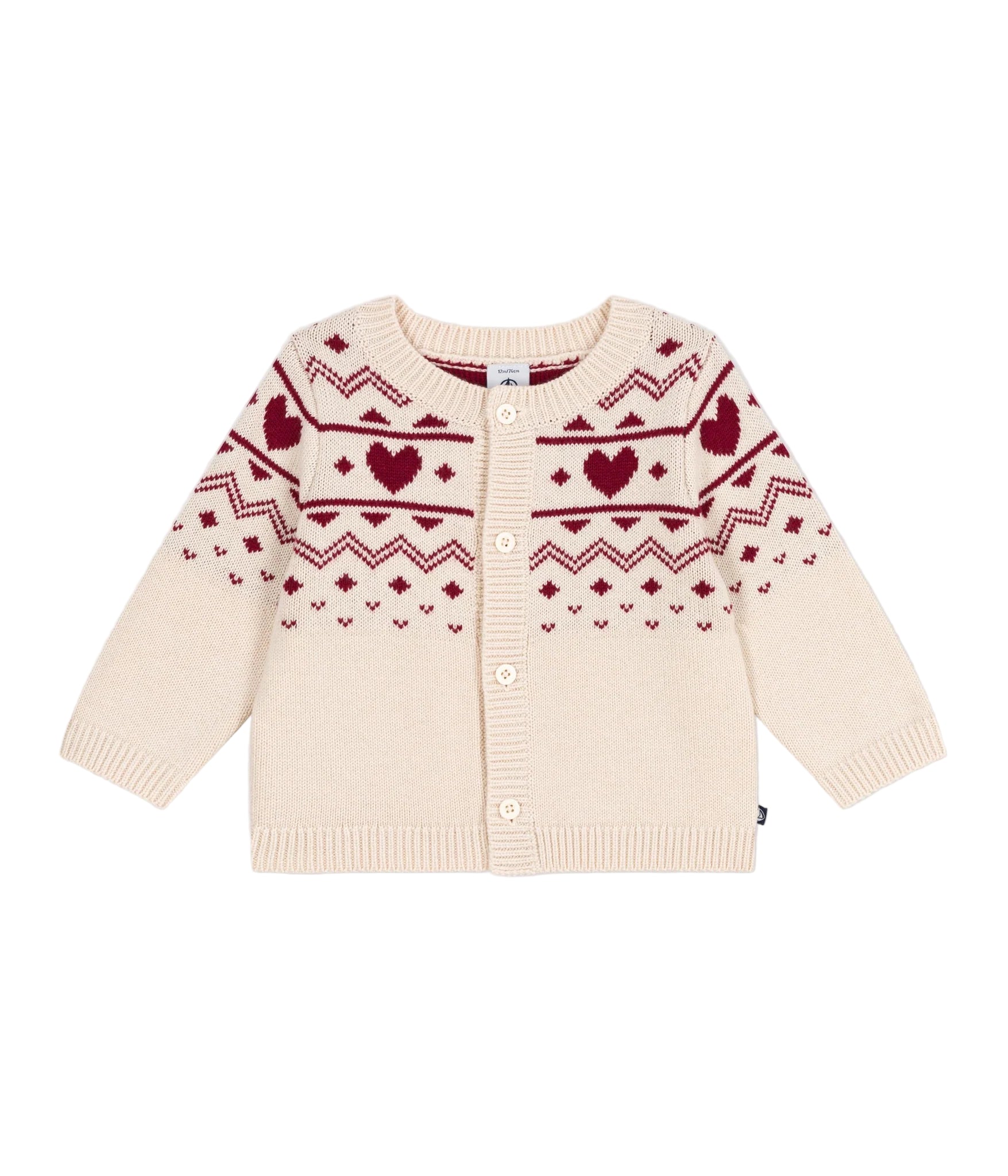 Petit Bateau infant cardigan with heart details