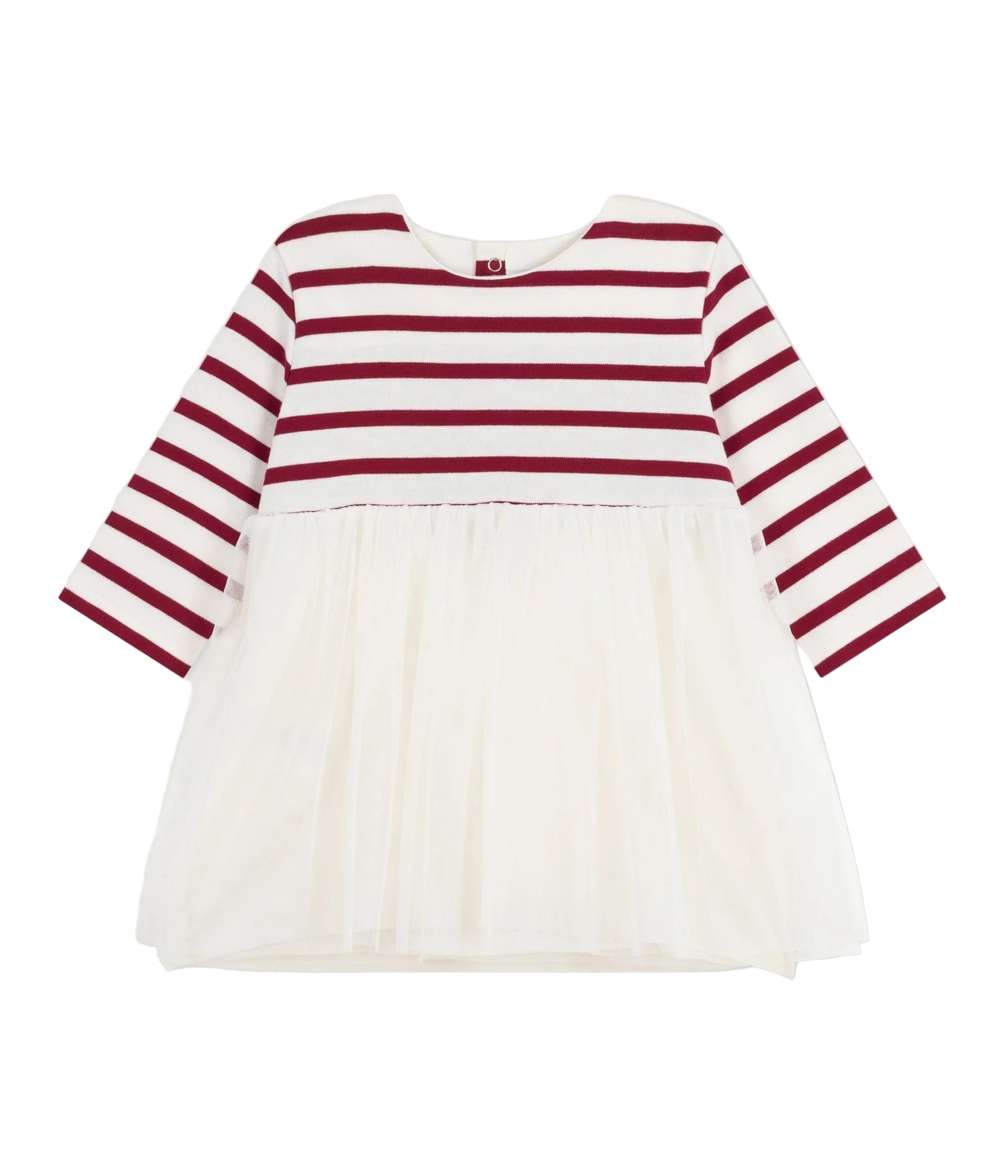 Petit Bateau infant girl stripe top tulle skirt dress